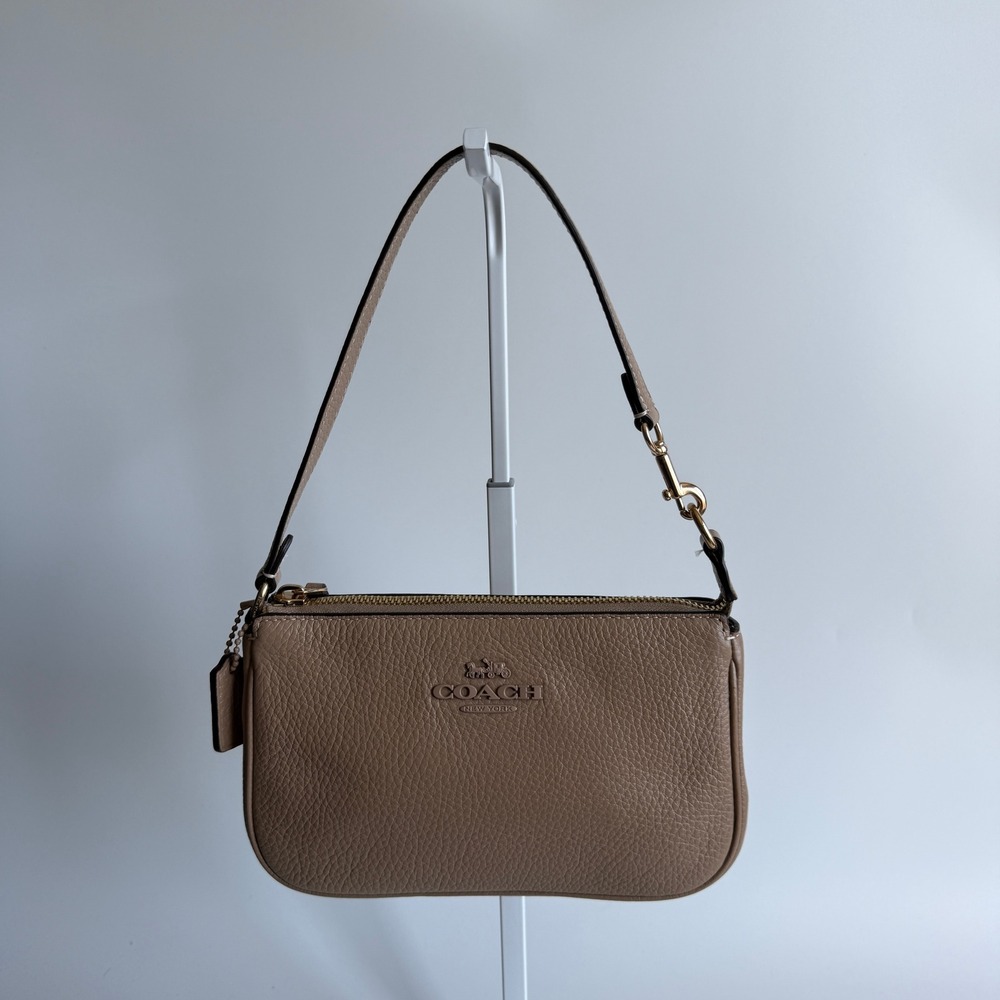 Coach Nolita 19 Taupe Pebble Leather Shoulder Bag CBQ88